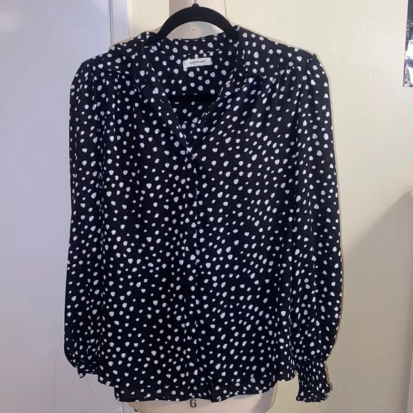 max studio polka dot blouse